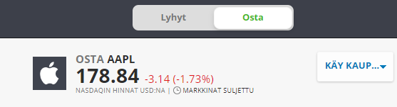 Etoro, Tarkastele osakkeen tietoja ja varmista, että olet ostamassa oikeaa osaketta.